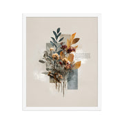 Matthew 7:24–25 Floral Wall Art, "Build on the Rock    Unframed Matte Paper / 11″×14″-Unframed Matte Paper / 12″×16″-Unframed Matte Paper / 12″×18″-Unframed Matte Paper / 16″×20″-Unframed Matte Paper / 18″×24″ 