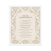 The Ten Commandments: Arch Design Print with Roman Numerals or List    Unframed Matte Paper / 8″×10″ / List-Unframed Matte Paper / 8″×10″ / Roman Numerals-Unframed Matte Paper / 11″×14″ / List-Unframed Matte Paper / 11″×14″ / Roman Numerals-Unframed Matte Paper / 12″×16″ / List 
