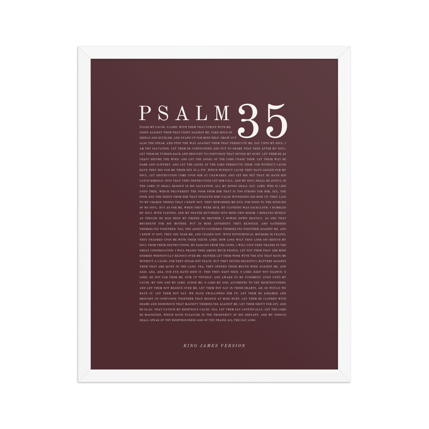 Psalm 35 Full Chapter Wall Art | Complete Scripture Print