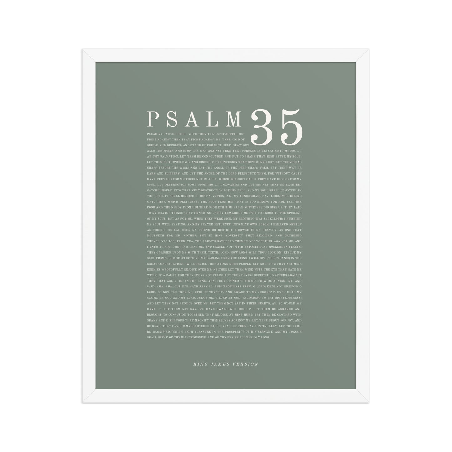 Psalm 35 Full Chapter Wall Art | Complete Scripture Print