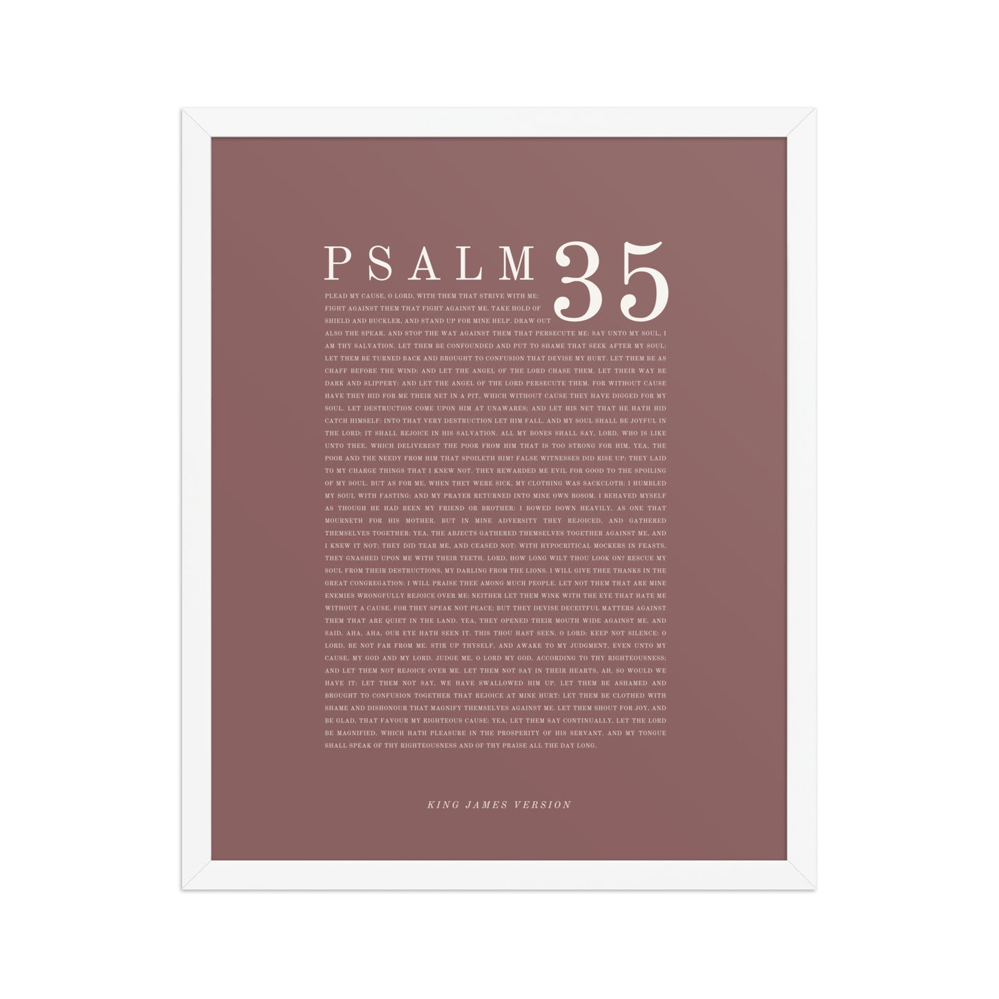 Psalm 35 Full Chapter Wall Art | Complete Scripture Print