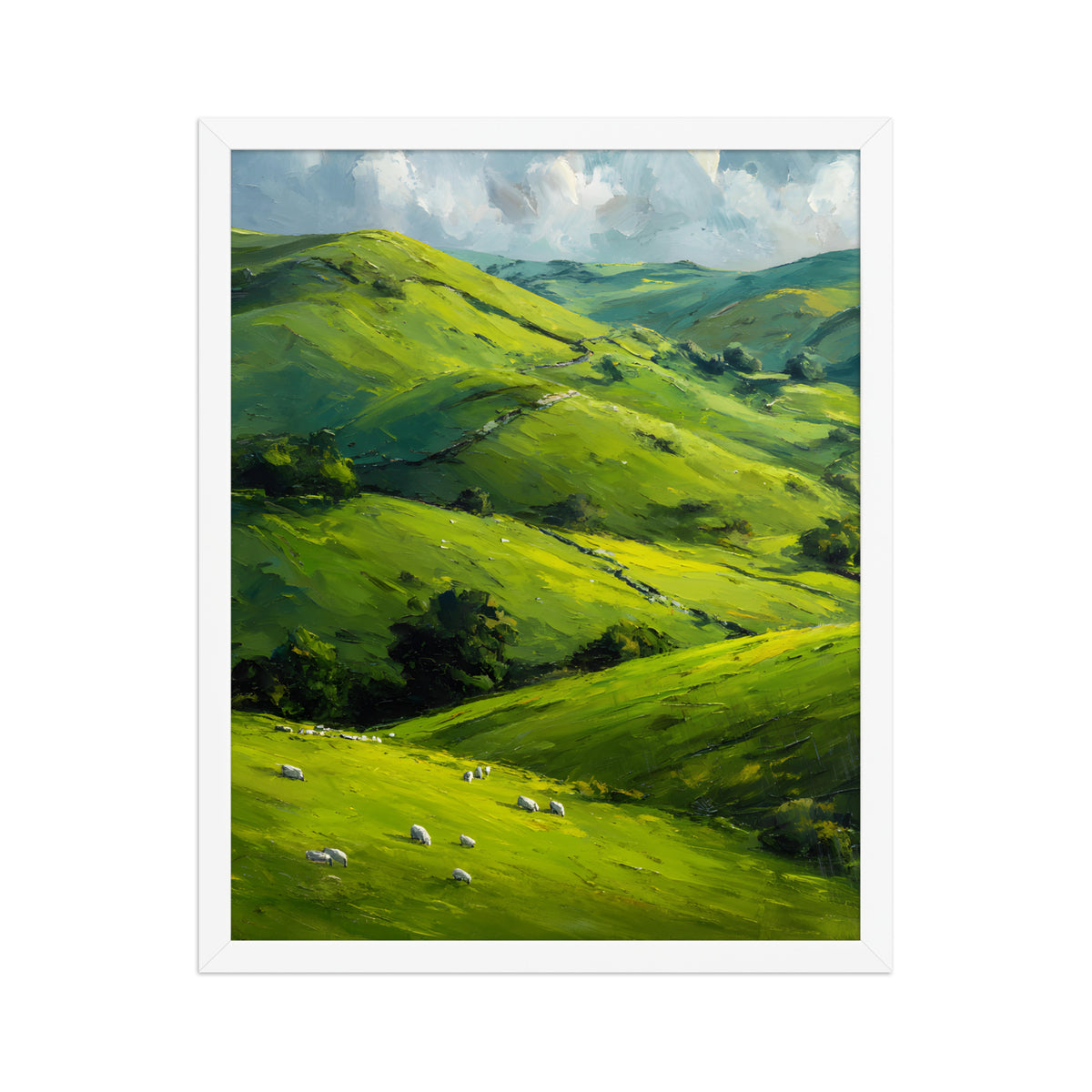 He Left the 99 Jesus and lamb Christian wall art in a framed poster studio mockup.