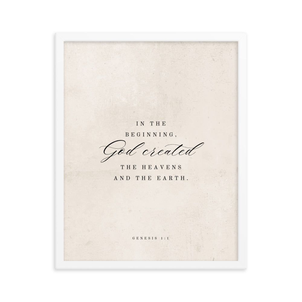 Genesis 1:1 White 16x20