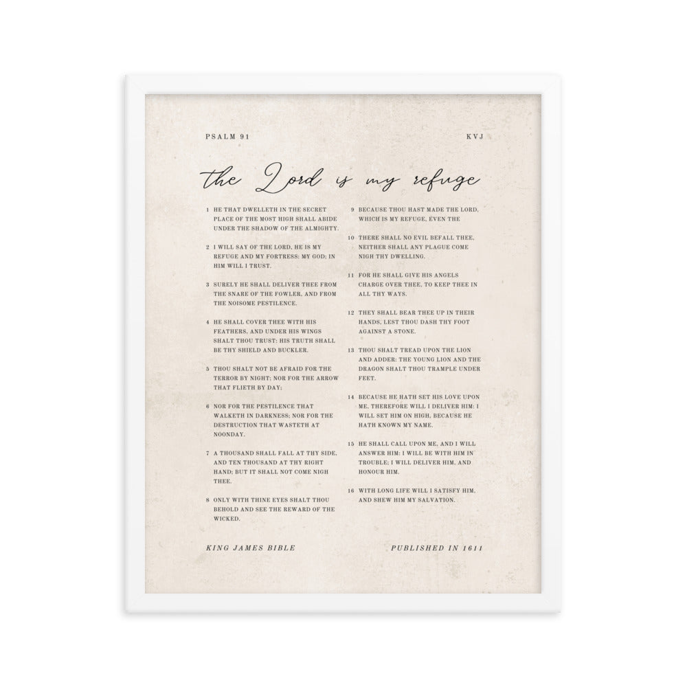 Psalm 91 KJV Entire Chapter On Beige  