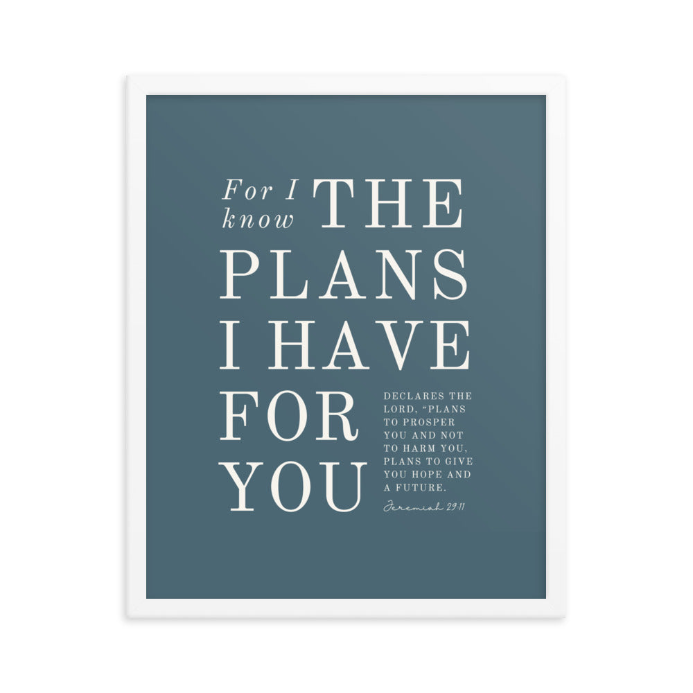 Jeremiah 29:11 Warm Blues Cadet Blue Blue 16x20