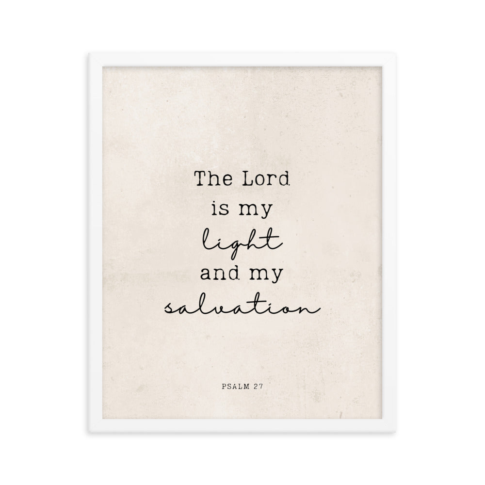 Psalm 27 Quote In Print And Script Lettering On Beige  
