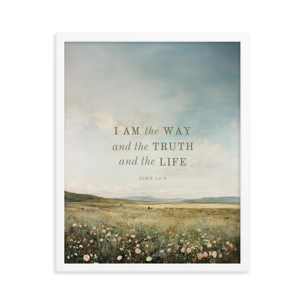 John 14:6 Meadow Dark Text 16X20