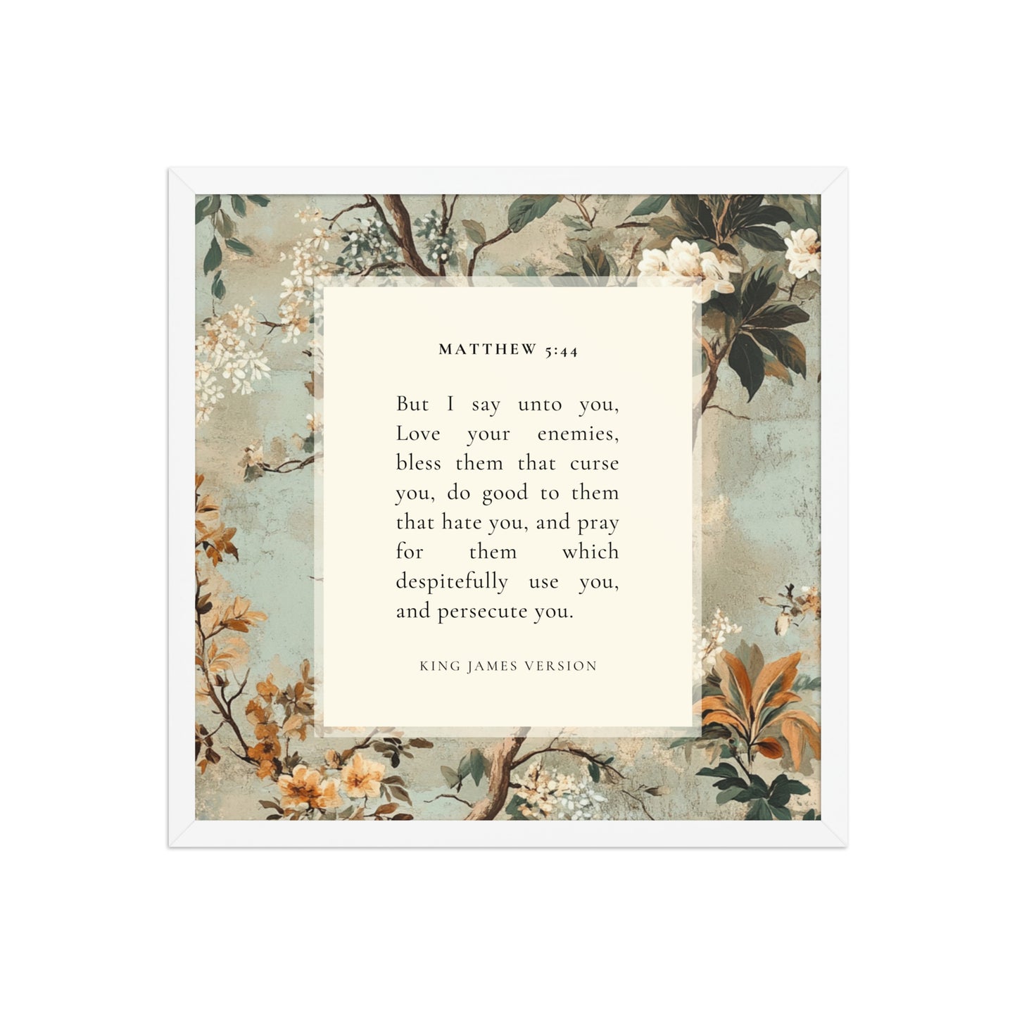 Matthew 5:44 Botanical Background 18x18