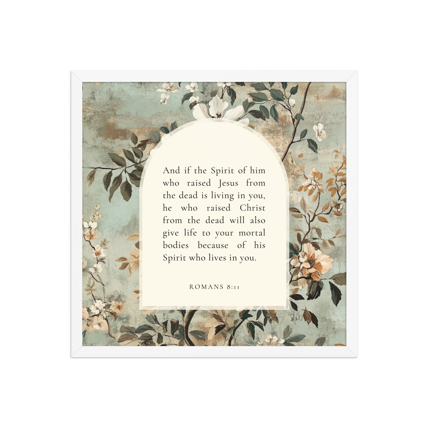Romans 8:11 Botanical Background 18X18