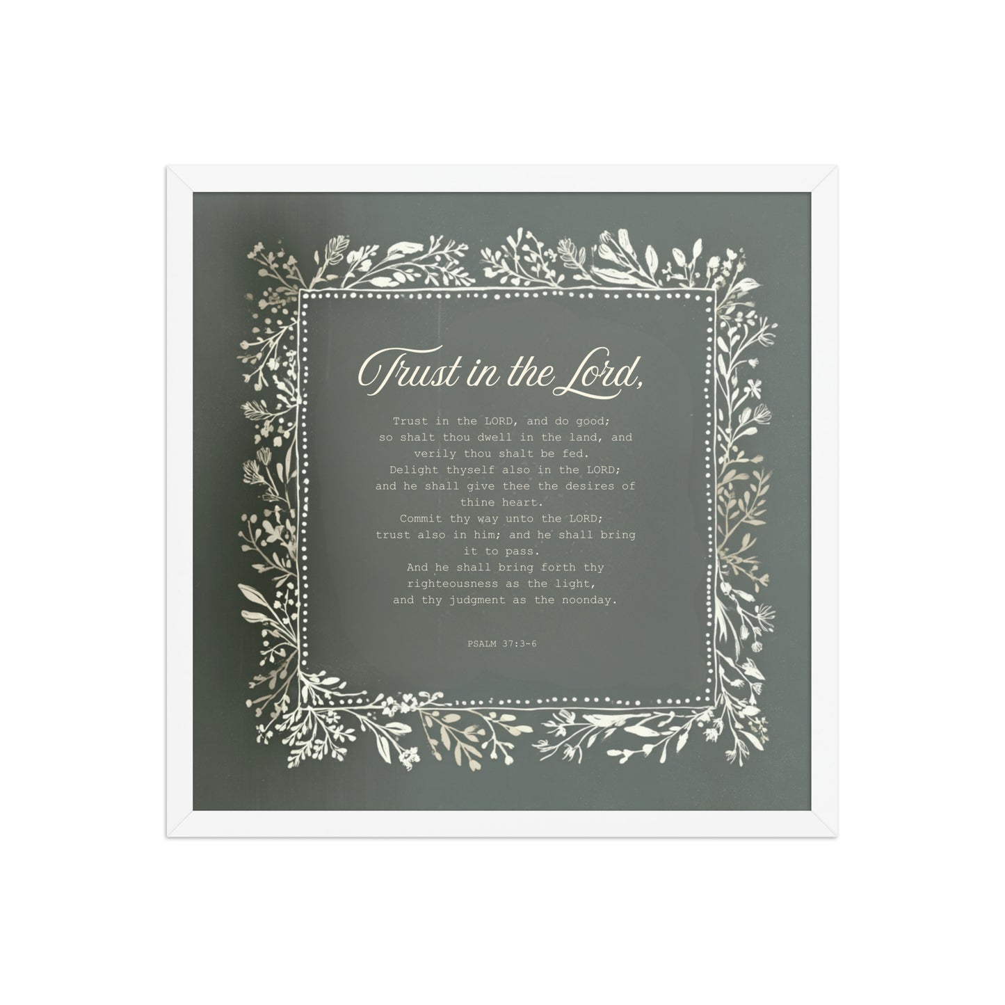 "Commit Your Way" – Psalm 37:3-6 Framed Christian Wall Art    Black / 10″×10″-Black / 12″×12″-Black / 14″×14″-Black / 16″×16″-Black / 18″×18″ 