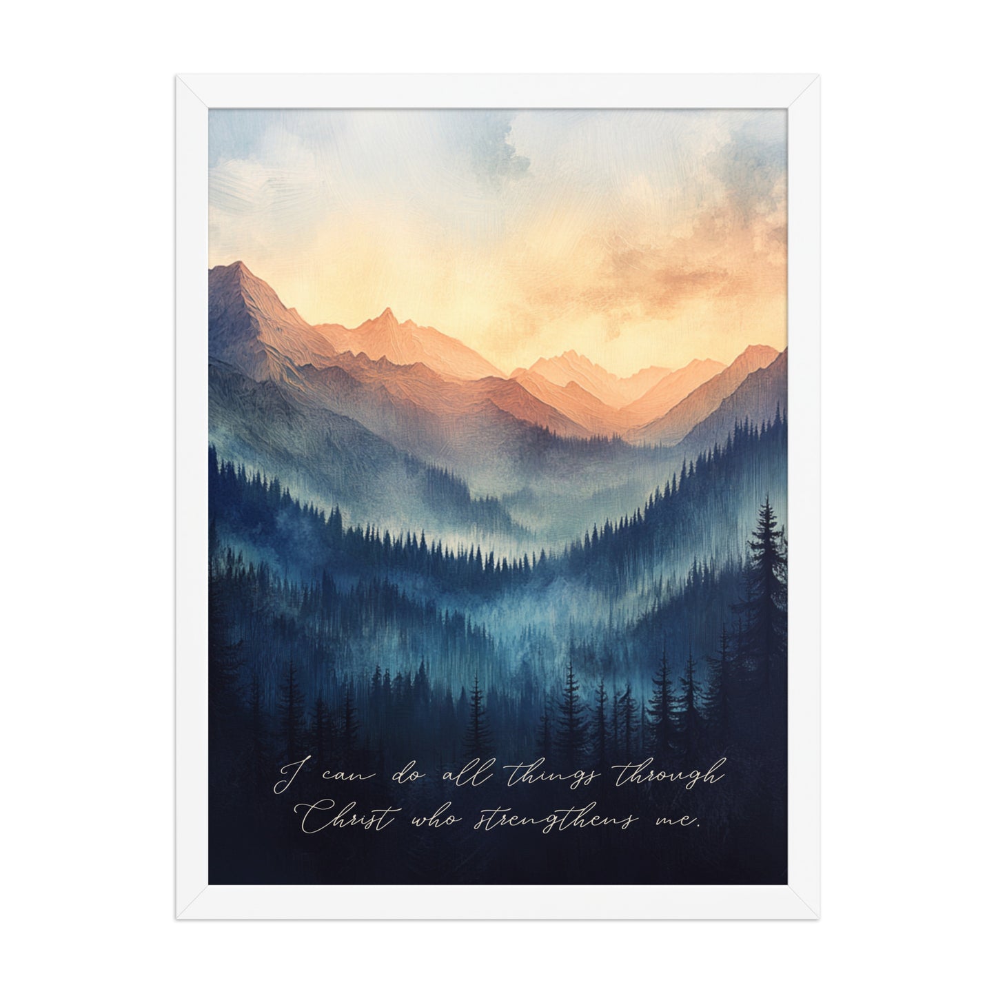Philippians 4:13 - Mountain Landscape Art  