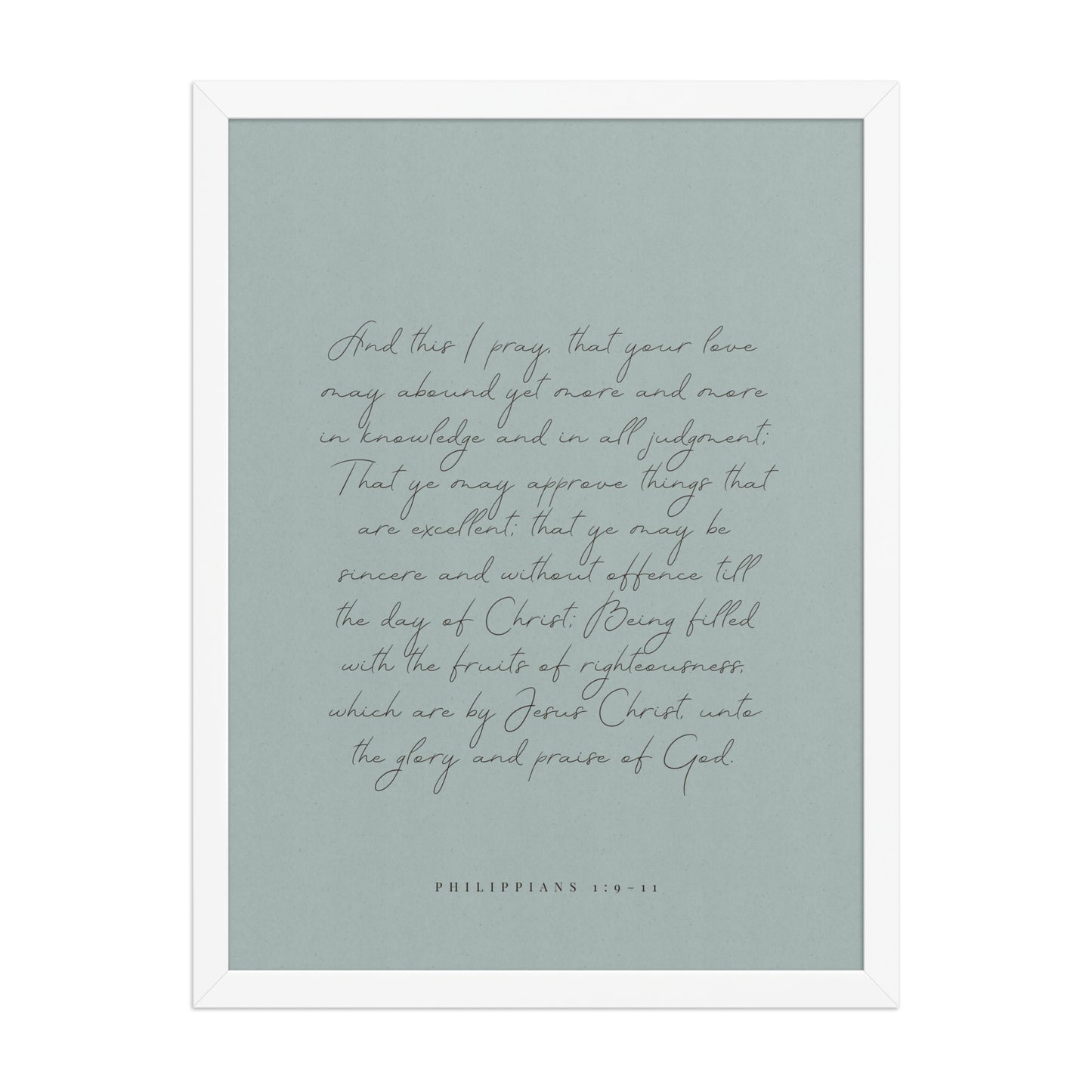 “Abound in Love” – Philippians 1:9–11 KJV Scripture Wall Art