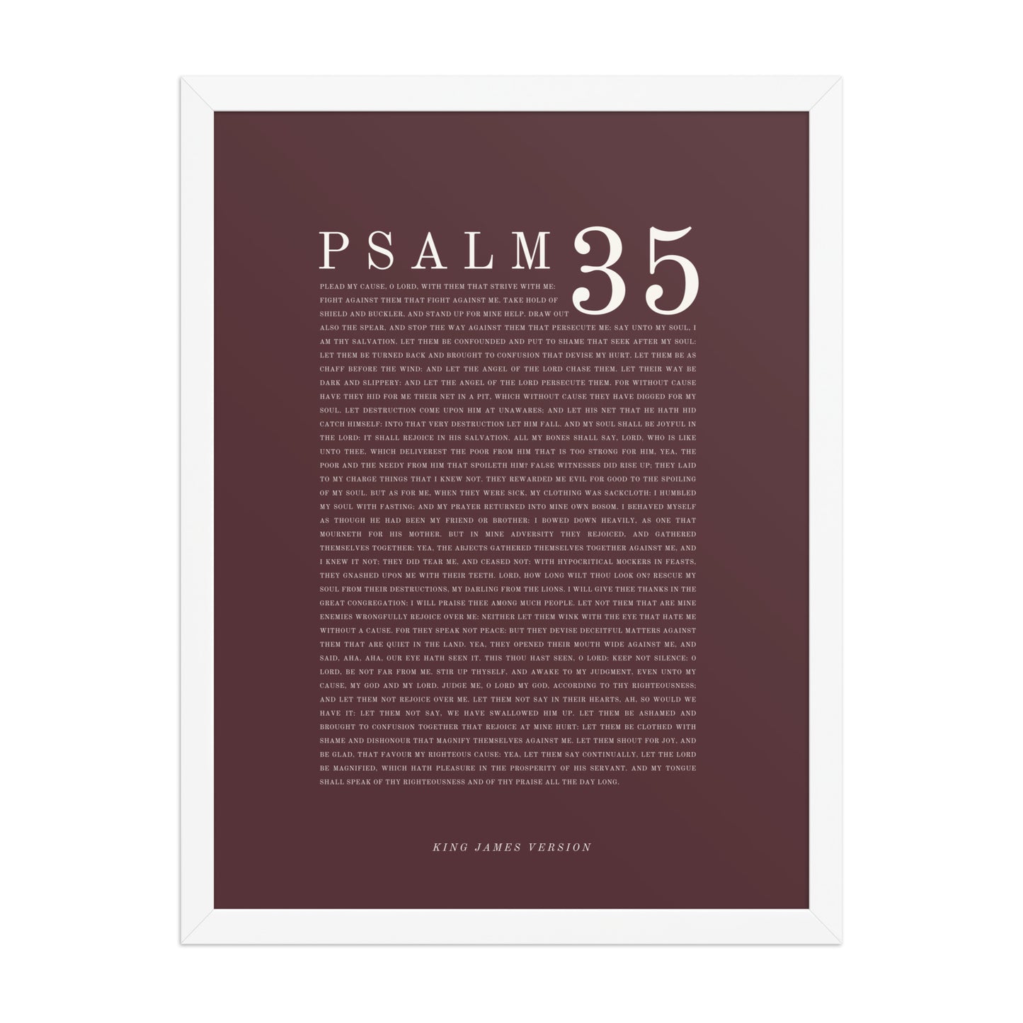 Psalm 35 Full Chapter Wall Art | Complete Scripture Print