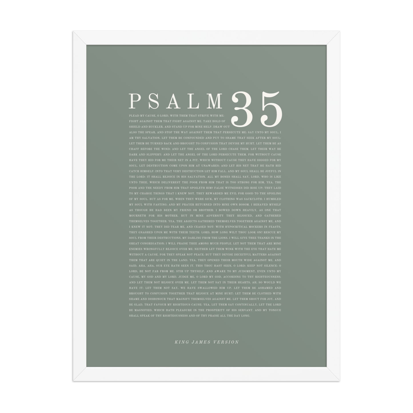 Psalm 35 Full Chapter Wall Art | Complete Scripture Print
