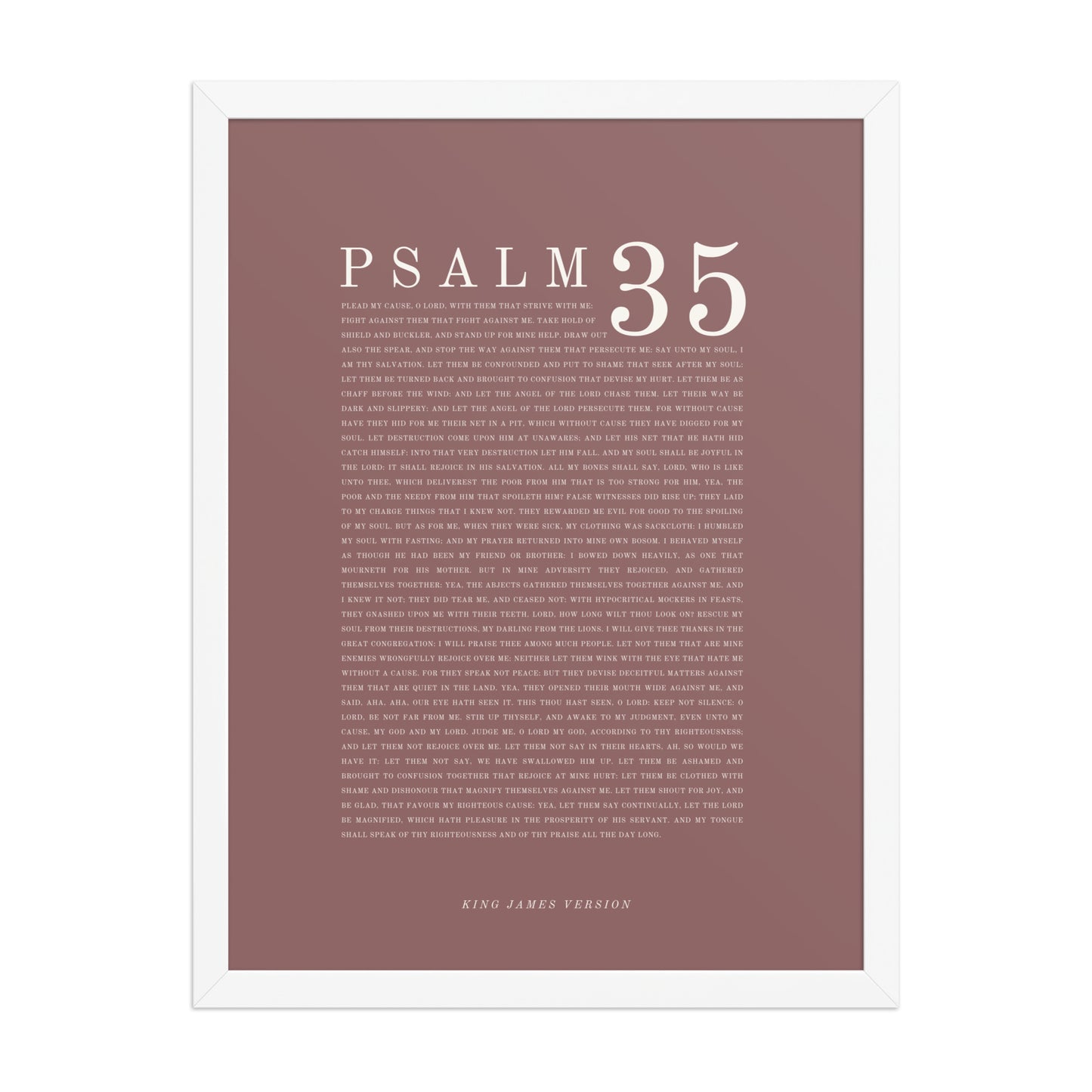 Psalm 35 Full Chapter Wall Art | Complete Scripture Print