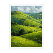 He Left the 99 Jesus and lamb Christian wall art in a framed poster studio mockup.