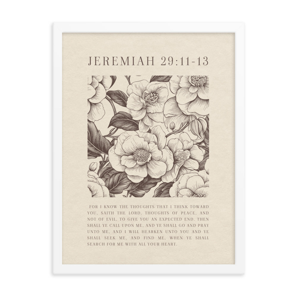 Jeremiah 29:11 - Floral On Beige  