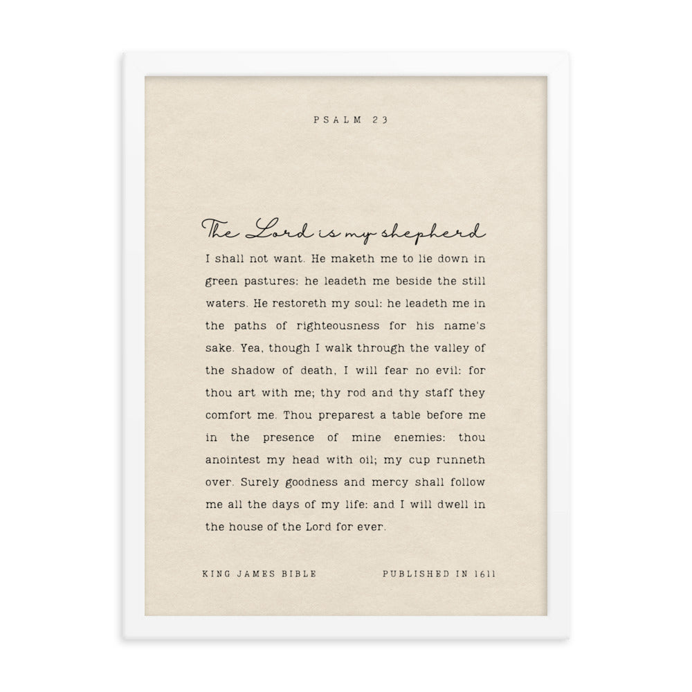 Psalm 23 On Beige Background  