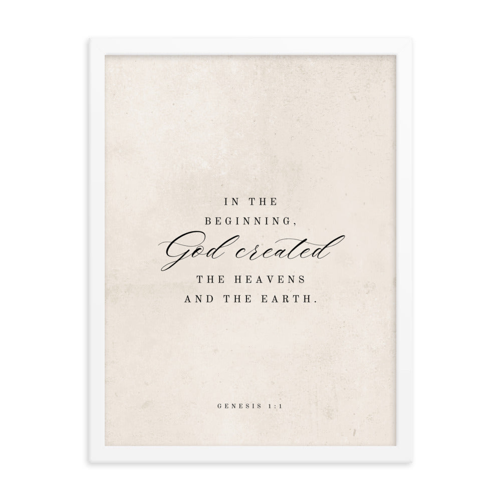 Genesis 1:1 White 18x24