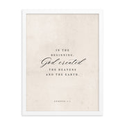 Genesis 1:1 White 18x24
