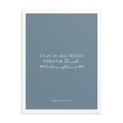 Philippians 4:13 Print - Light Blue Background  