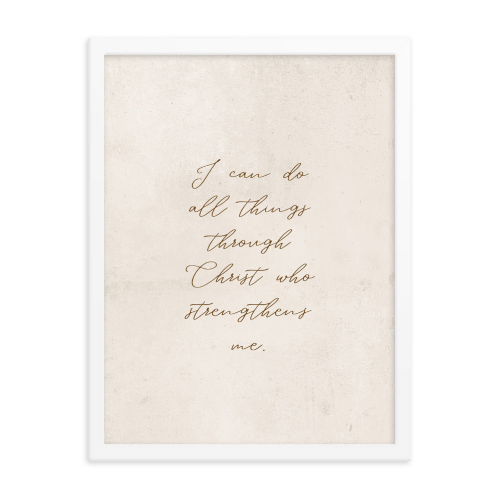 Philippians 4:13 On Beige Background  