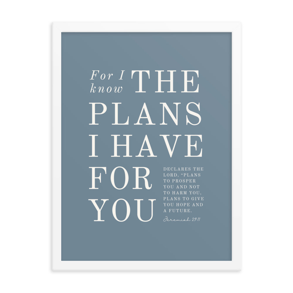 Jeremiah 29:11 Warm Blues Slate Gray 18x24