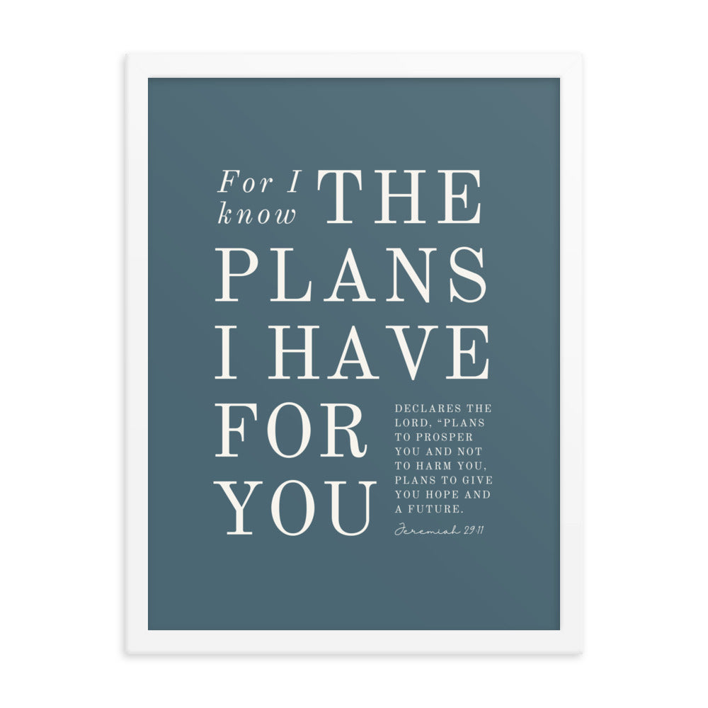 Jeremiah 29:11 Warm Blues Cadet Blue Blue 18x24