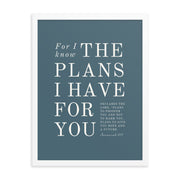 Jeremiah 29:11 Warm Blues Cadet Blue Blue 18x24