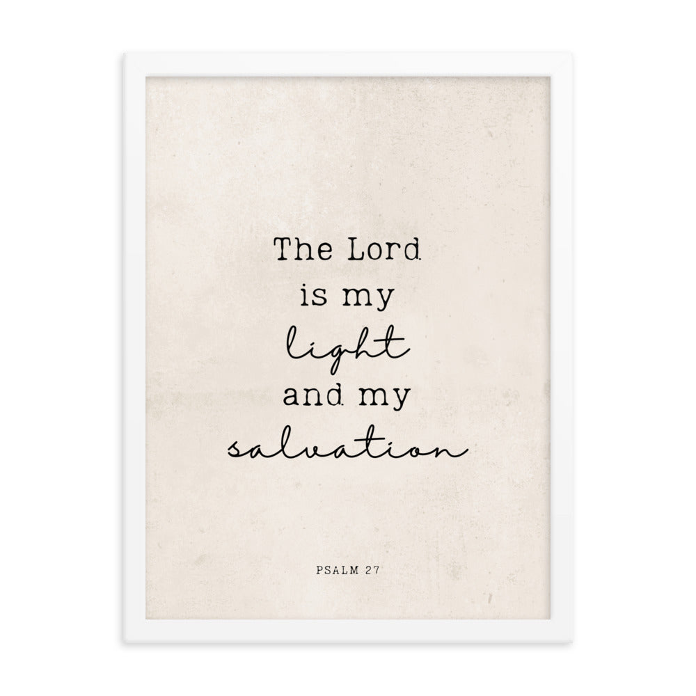 Psalm 27 Quote In Print And Script Lettering On Beige  