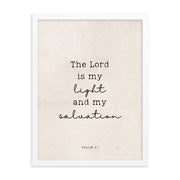 Psalm 27 Quote In Print And Script Lettering On Beige  