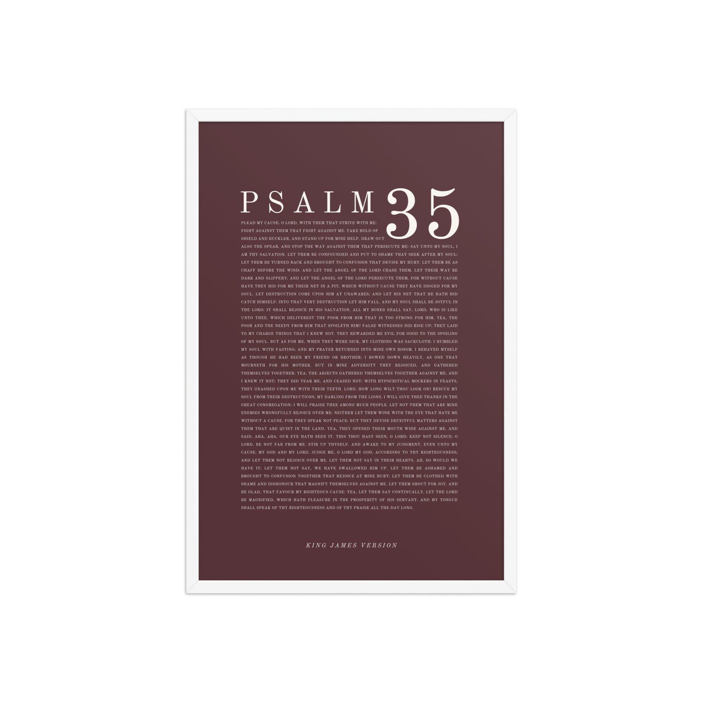 Psalm 35 Full Chapter Wall Art | Complete Scripture Print