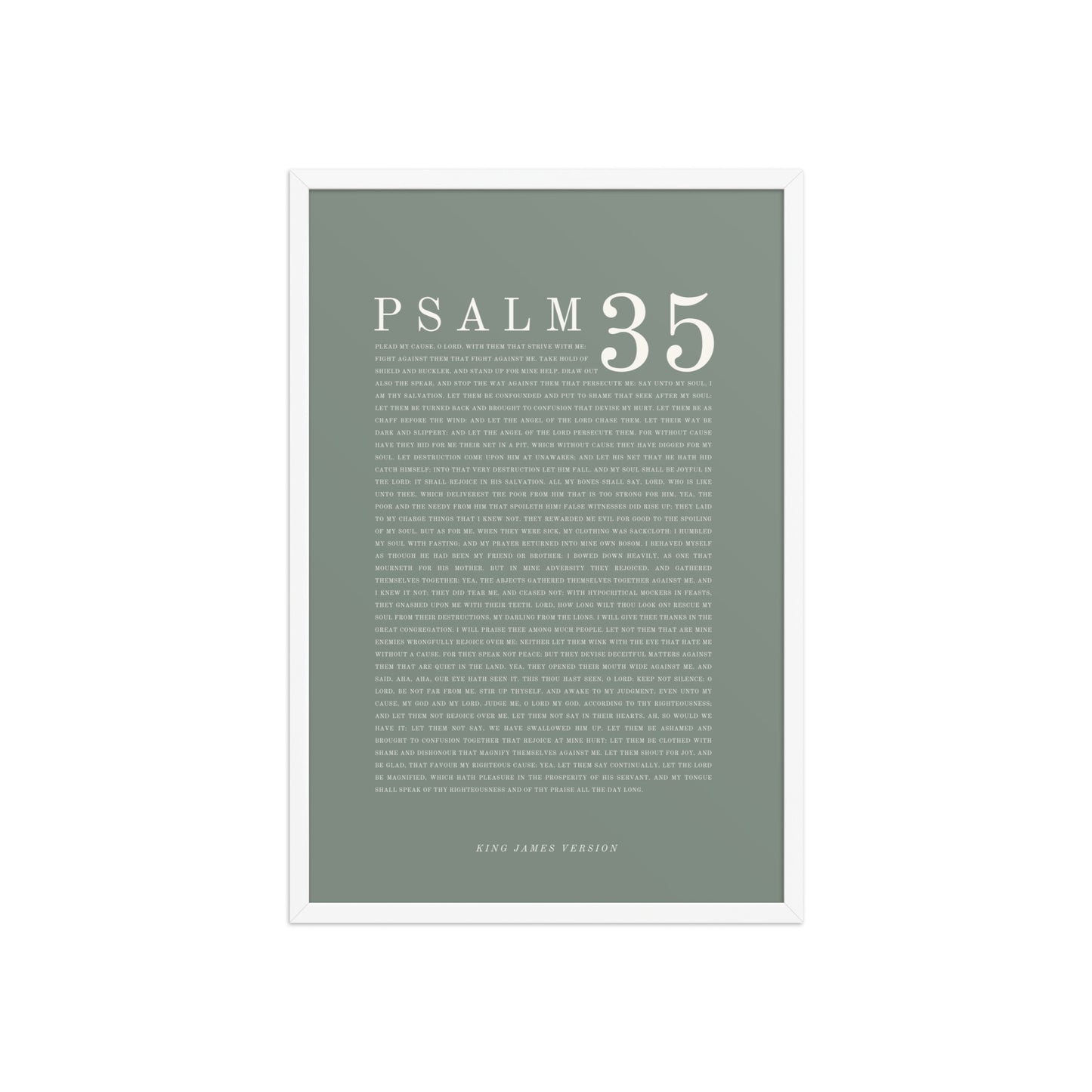 Psalm 35 Full Chapter Wall Art | Complete Scripture Print