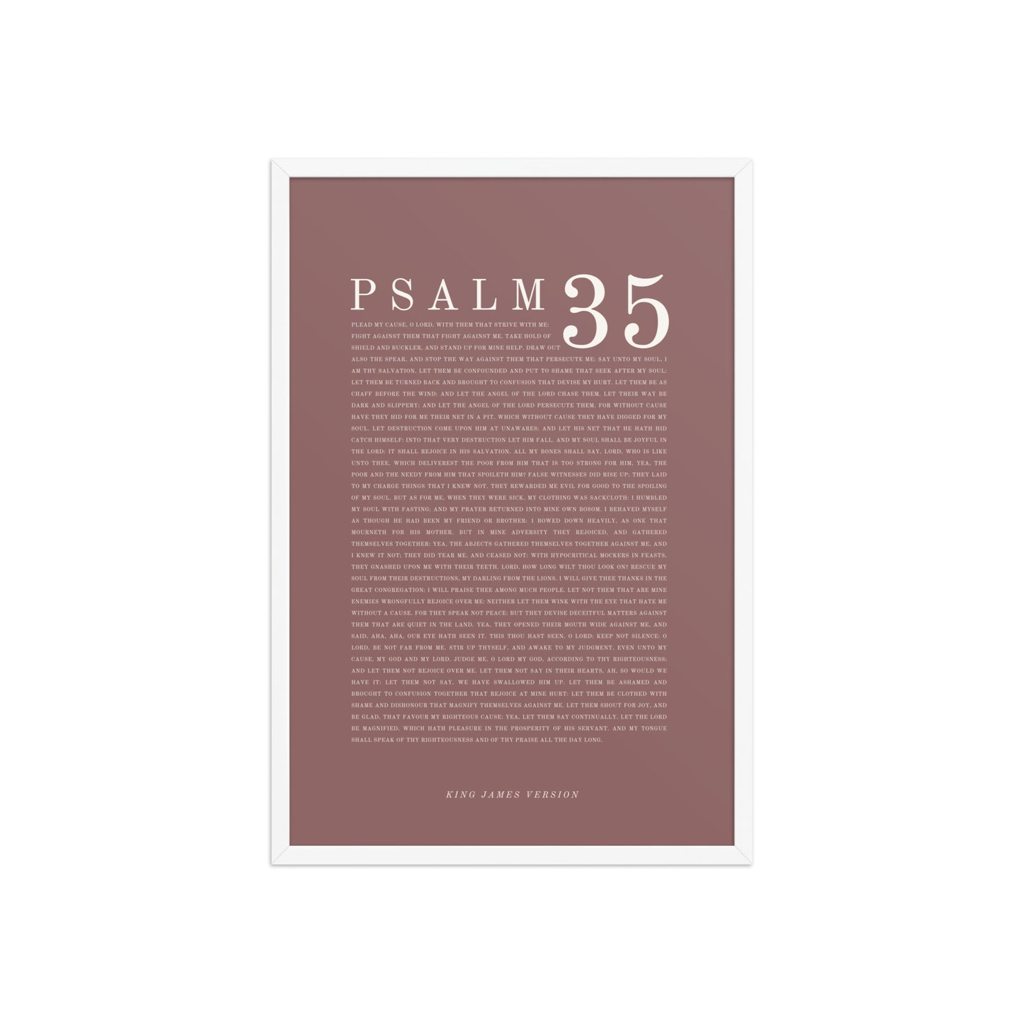 Psalm 35 Full Chapter Wall Art | Complete Scripture Print