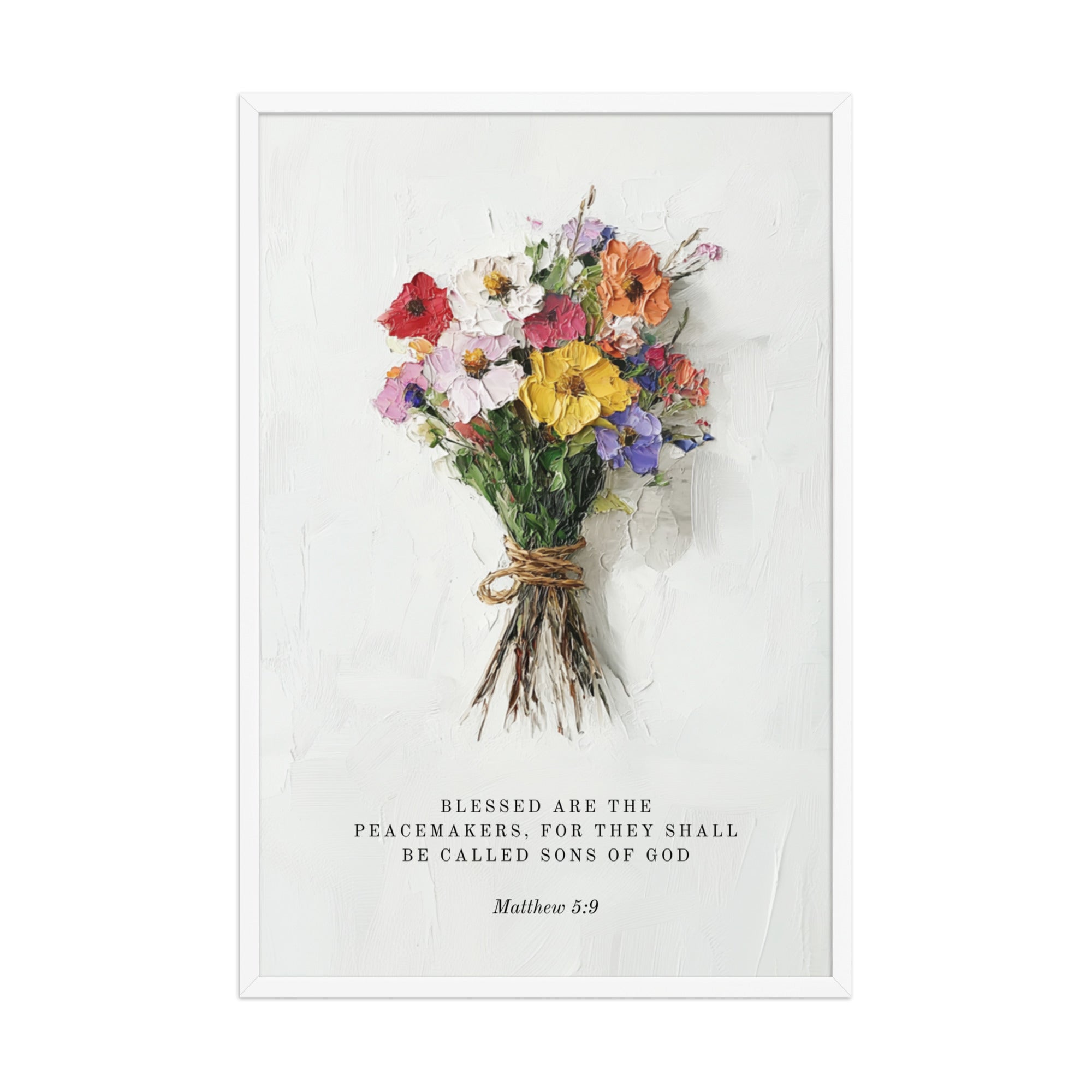Matthew 5:9 With Flower Bouquet  