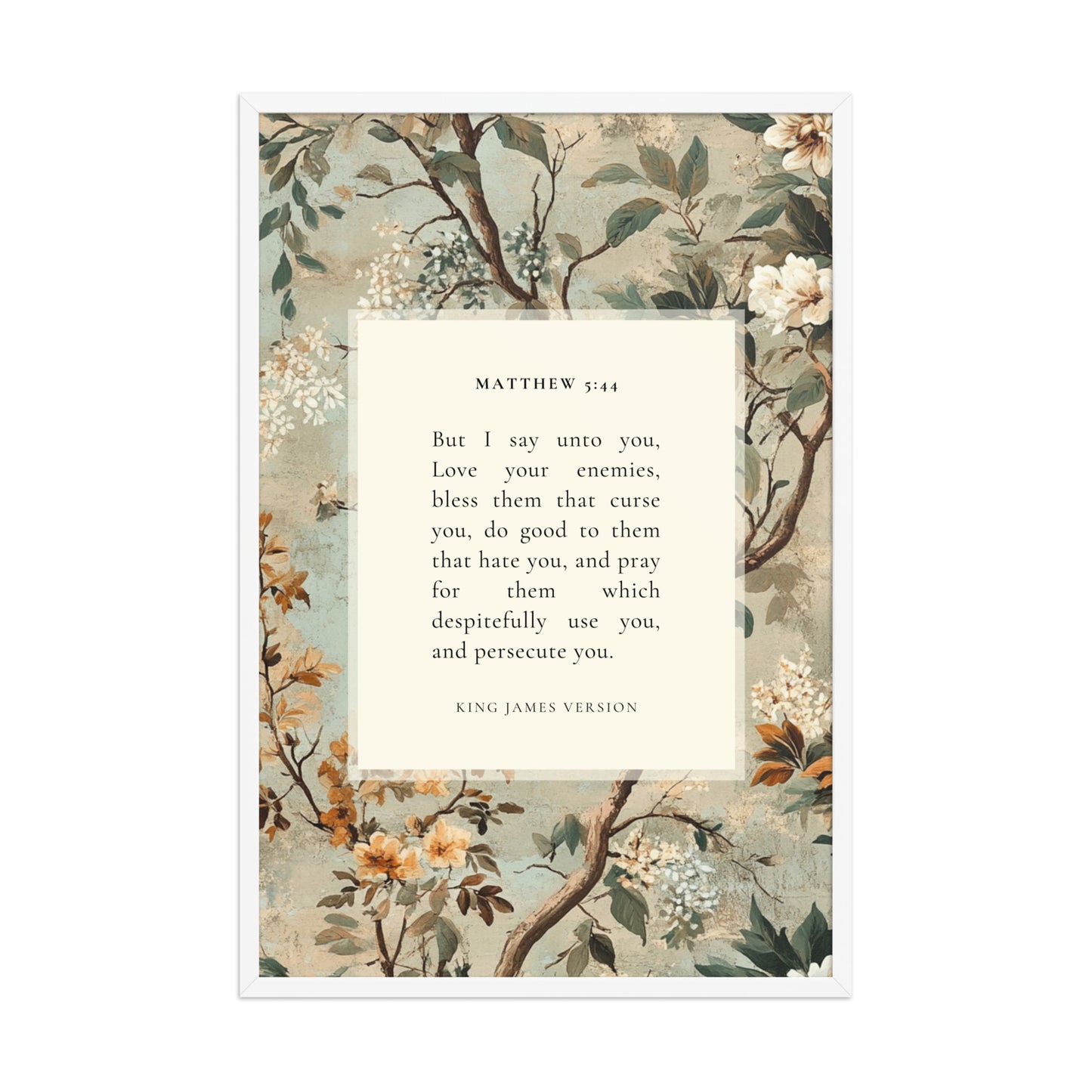 Matthew 5:44 Botanical Background 24x36