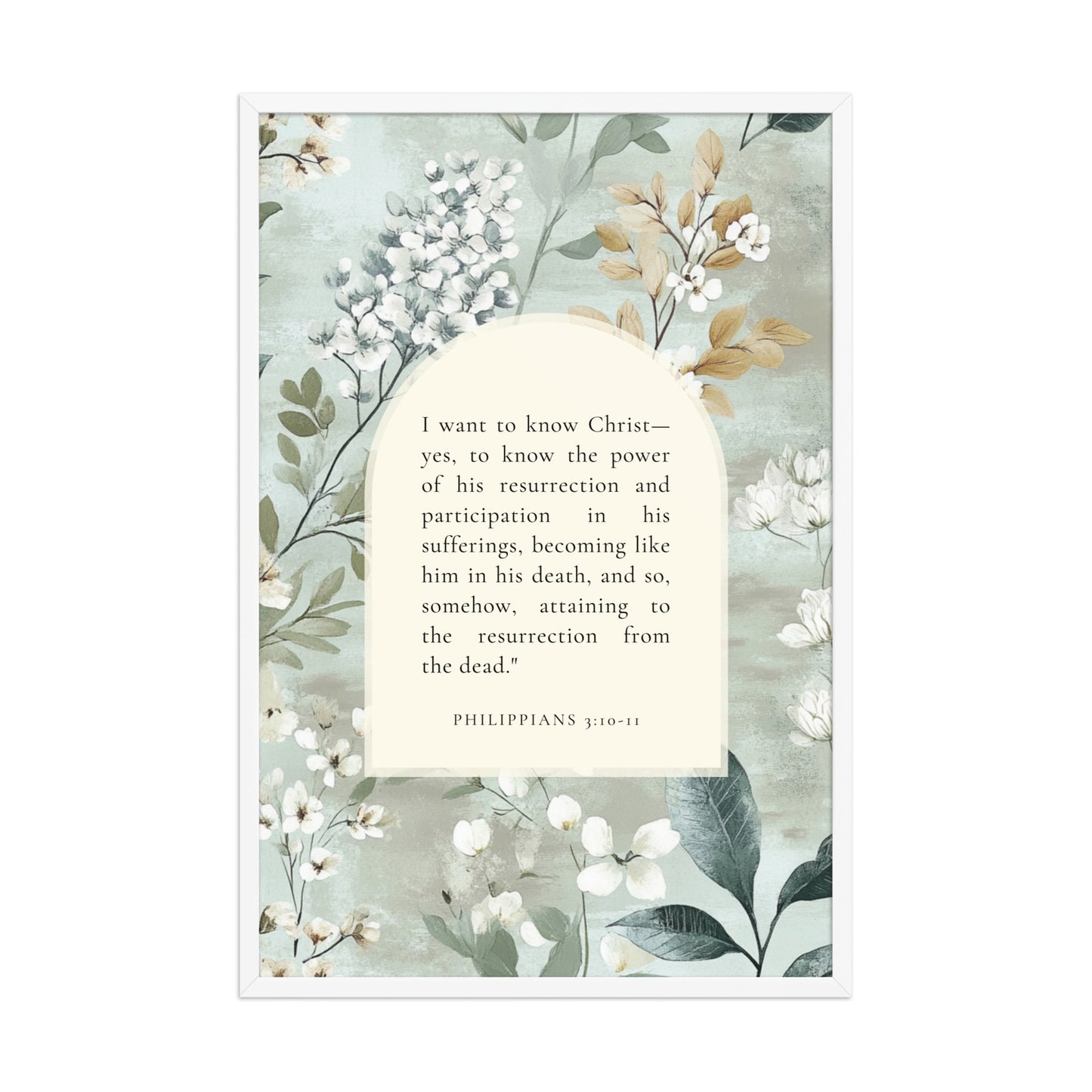Philippians 3:10-11 –  Soft Floral Background 24x36