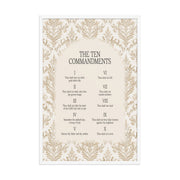 The Ten Commandments: Arch Design Print with Roman Numerals or List