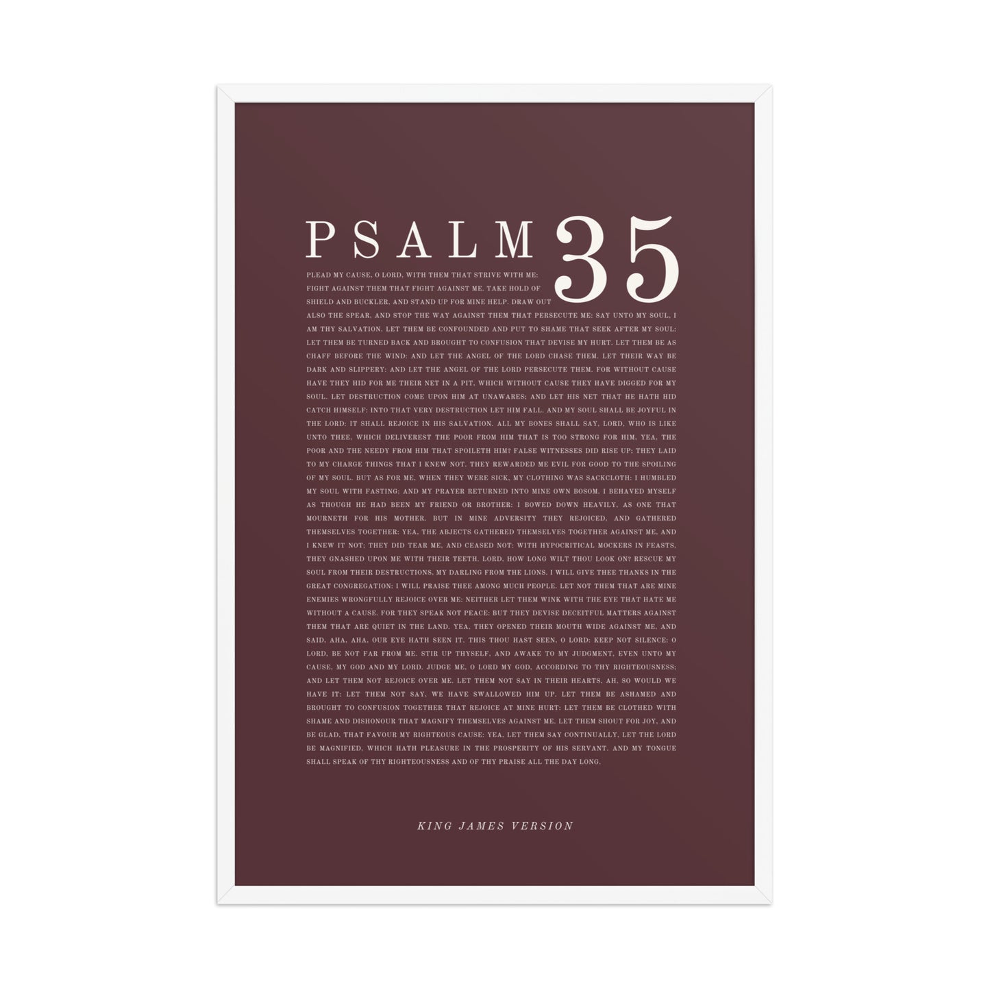Psalm 35 Full Chapter Wall Art | Complete Scripture Print