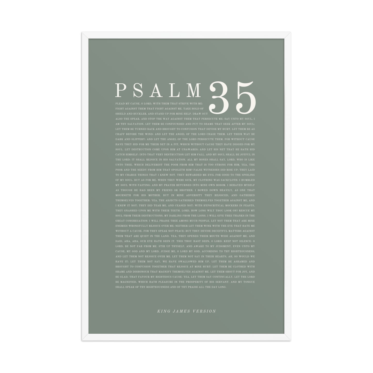 Psalm 35 Full Chapter Wall Art | Complete Scripture Print