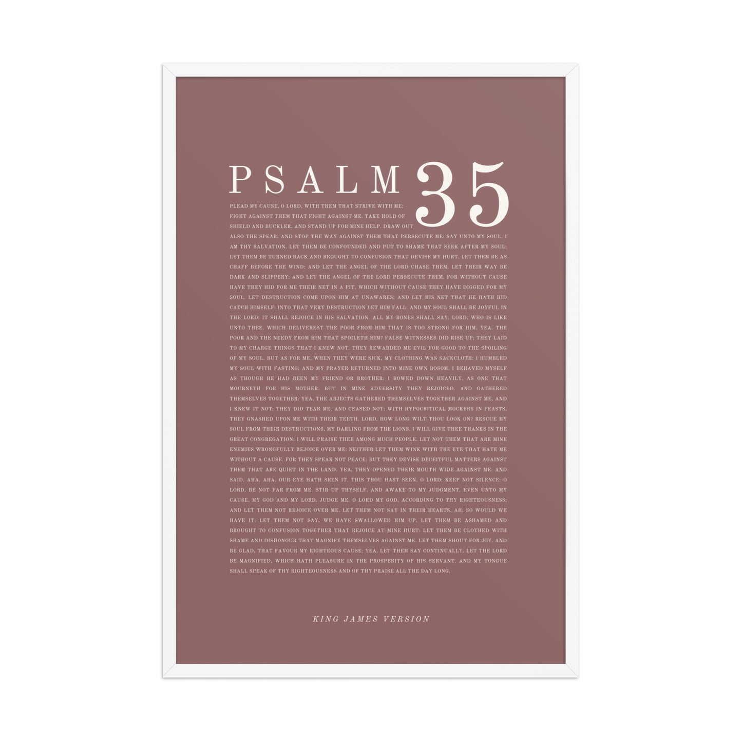 Psalm 35 Full Chapter Wall Art | Complete Scripture Print