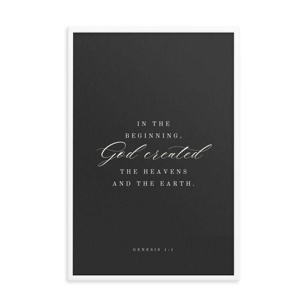 Genesis 1:1 Black 24x36