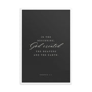 Genesis 1:1 Black 24x36