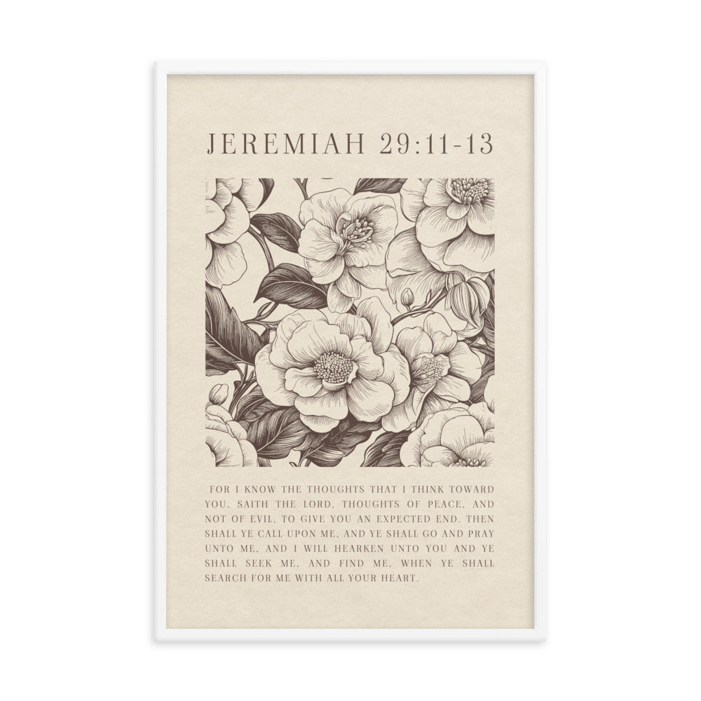 Jeremiah 29:11 - Floral On Beige  