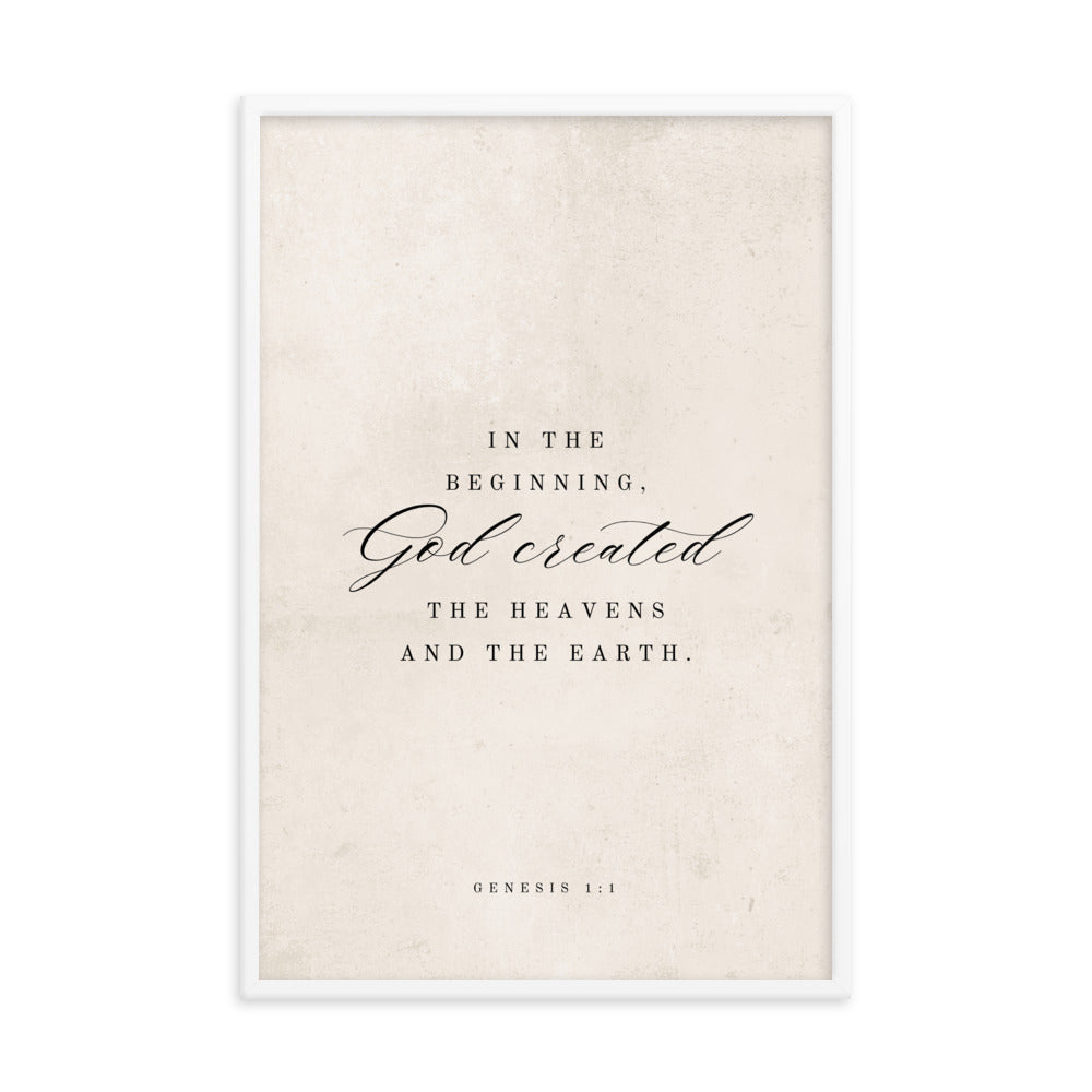 Genesis 1:1 White 24x36