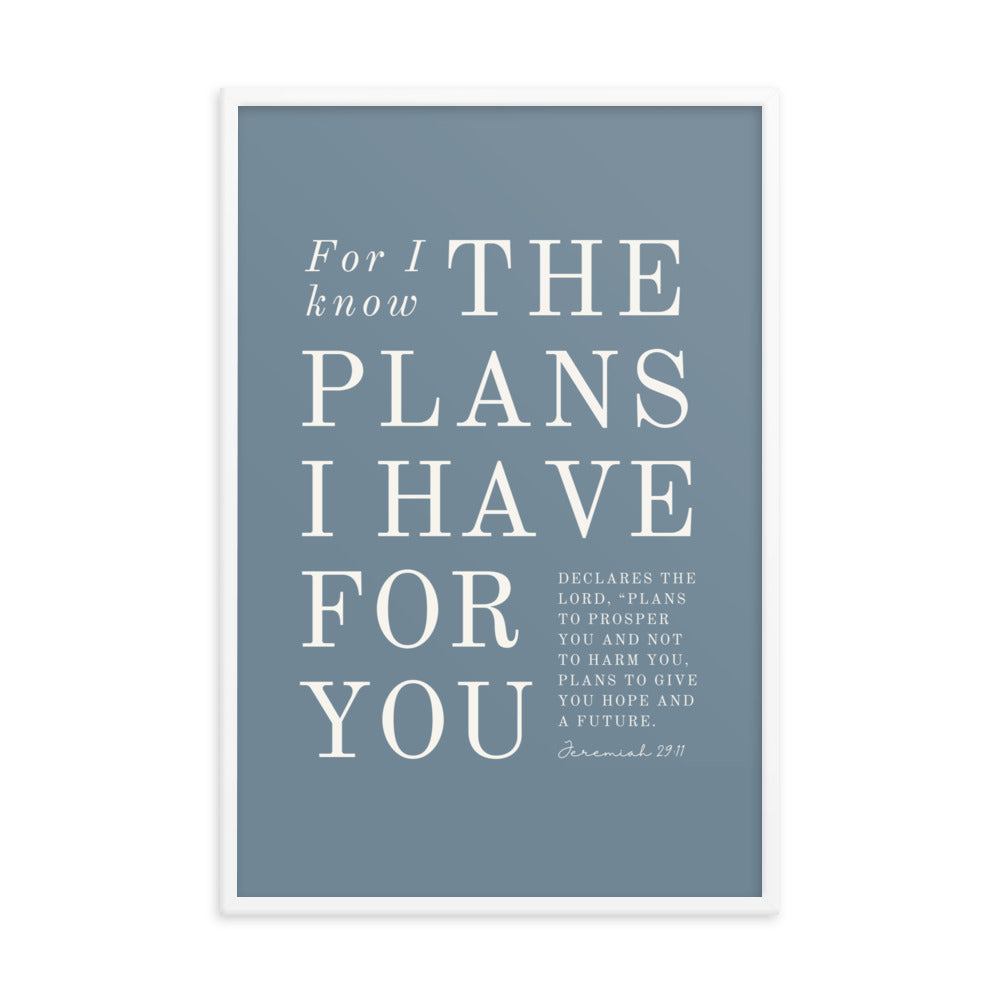 Jeremiah 29:11 Warm Blues Slate Gray 24x36