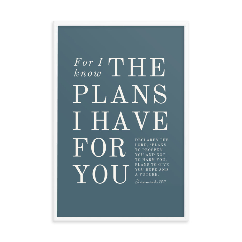 Jeremiah 29:11 Warm Blues Cadet Blue Blue 24x36