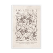 Romans 12:12 Floral On Beige 24X36