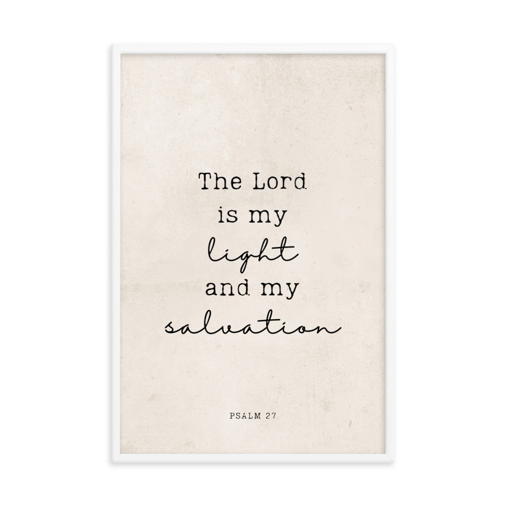 Psalm 27 Quote In Print And Script Lettering On Beige  