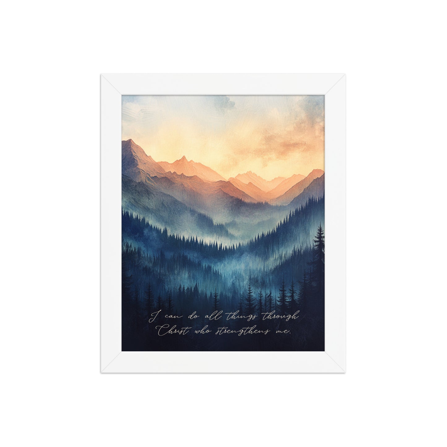 Philippians 4:13 - Mountain Landscape Art  